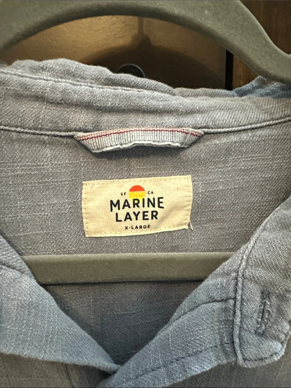 Marine Layer Men's Light Gray Casual Button-Down Shirt - Picture 3 of 5